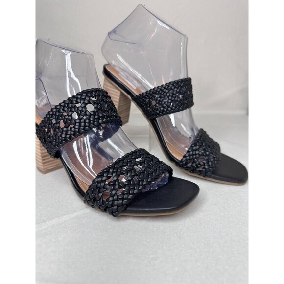 DV by Dolce Vita Hobbs Black Strappy Sandals Size 6.5 High Block Heels NWOT - Picture 4 of 14